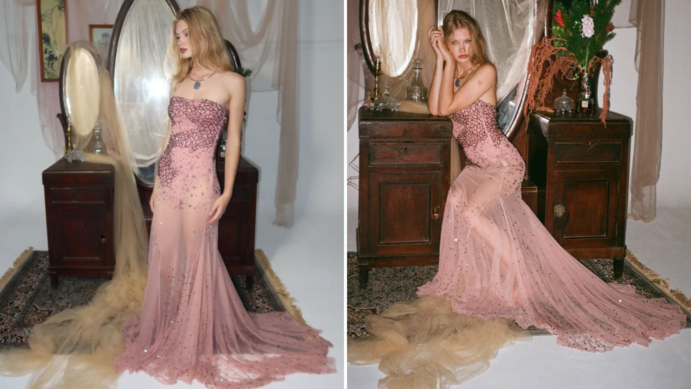 sheer resort wear gown