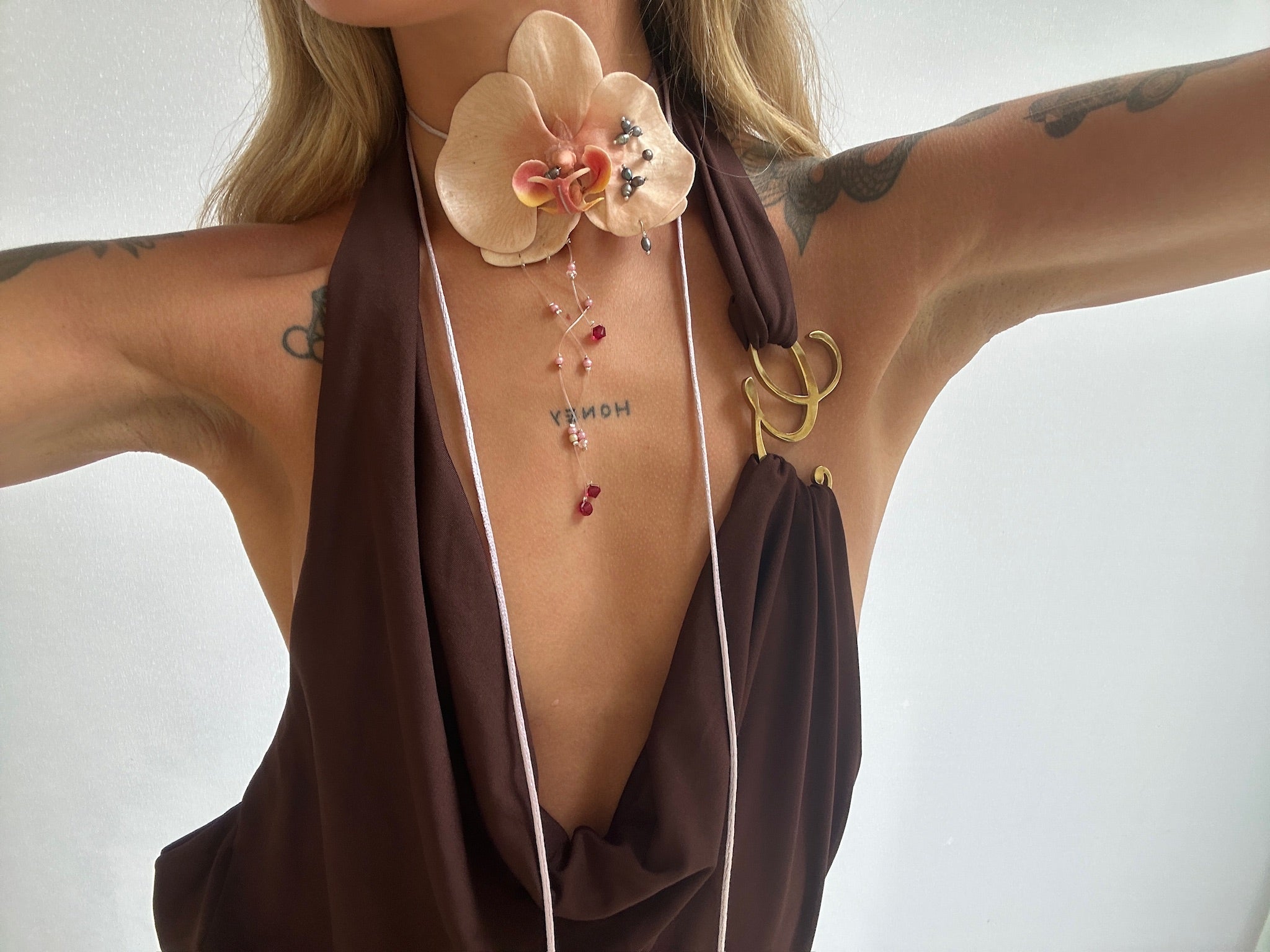 Orchids Delight Genuine Pearl Necklaces