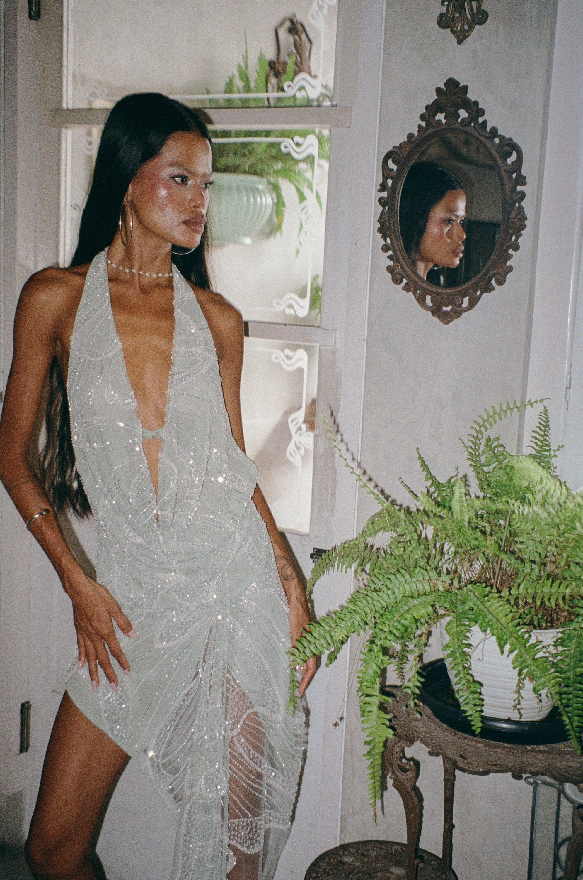 Aquamarine Embellished Skirt