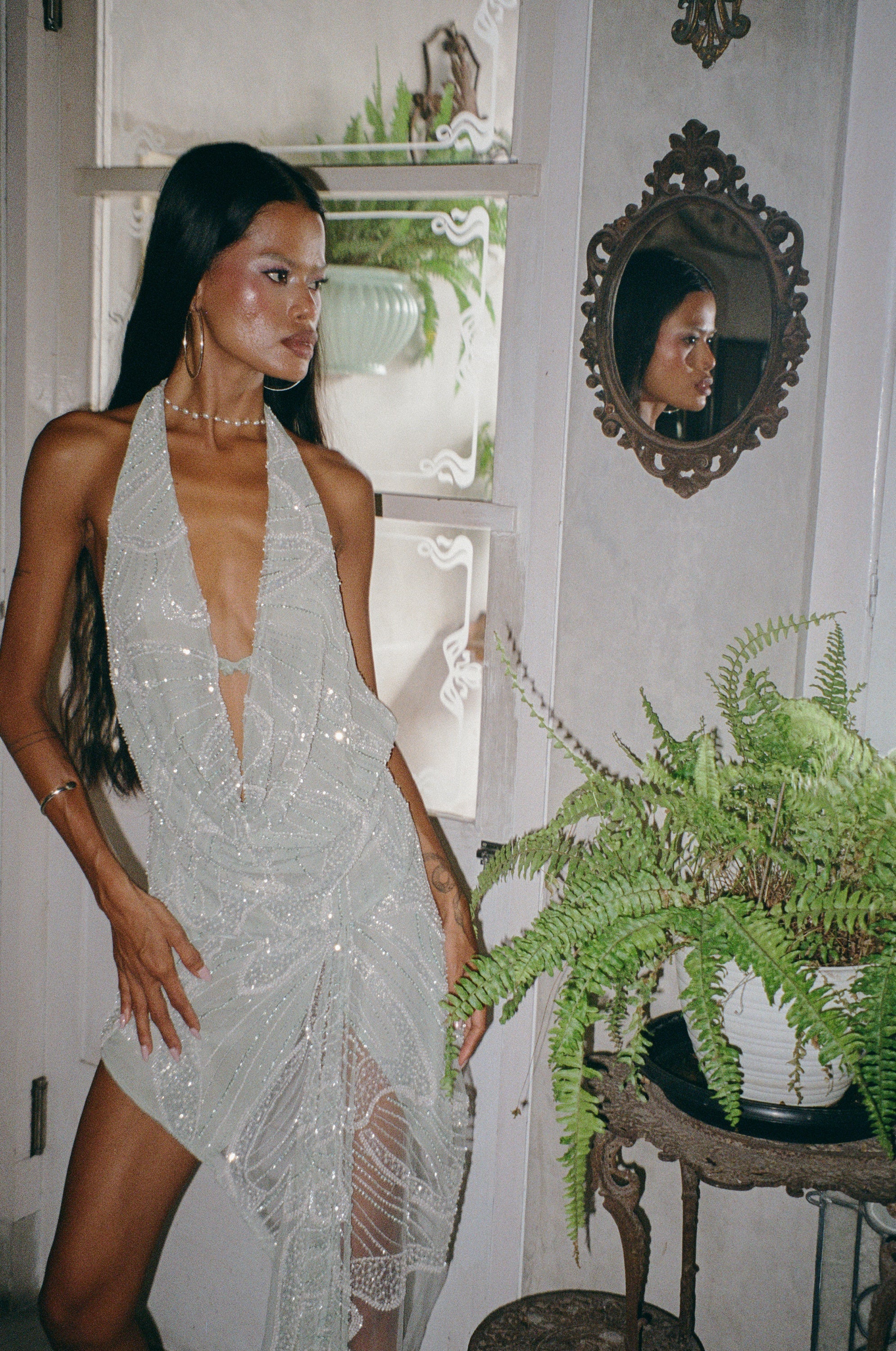 Aquamarine Embellished Skirt